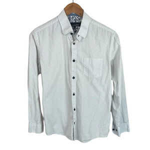 BF1342 Mens Coastal Brand Geometric Print Button Down Shirt S